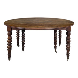 Oval 6-Legged Table in Cuban Mahogany For Sale