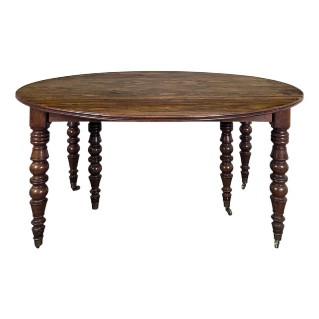 Oval 6-Legged Table in Cuban Mahogany For Sale