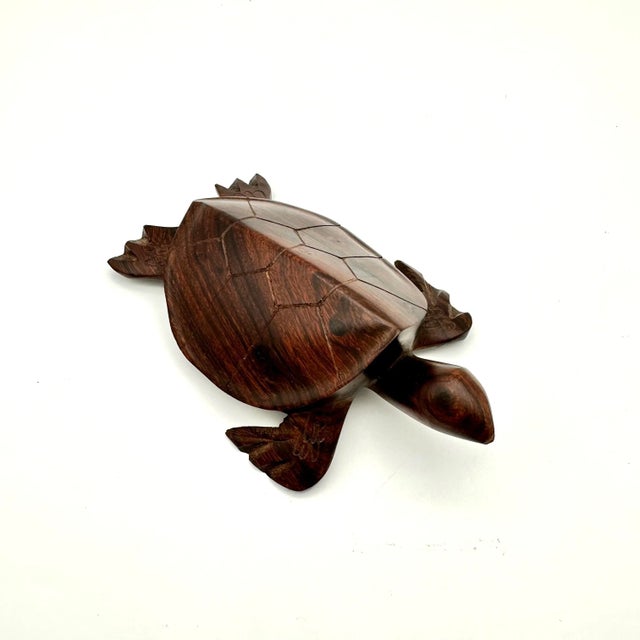 Coastal Late 20th Century Hand Carved Wood Seascape Figurines Set of 3 For Sale - Image 3 of 10