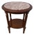 Vintage Louis XVI Style Oval Rose Marble-Top Carved Wood Side Table For Sale