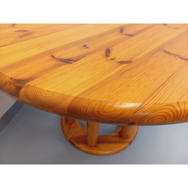 Tan Vintage Scandinavian Round Dining Table by Rainer Daumiller, 1960s For Sale - Image 8 of 18