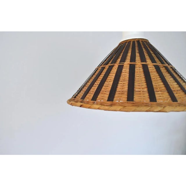 Brown Vintage Scandinavian Rattan Pendant, 1960s For Sale - Image 8 of 12