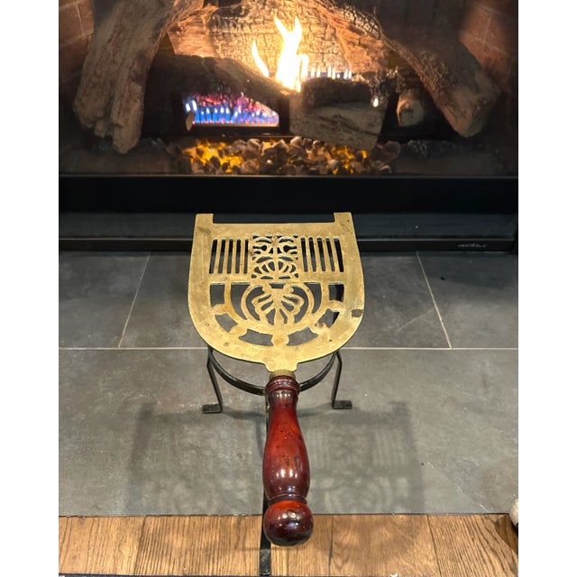 Traditional Antique Brass Fireplace Plant-Stand Trivet For Sale - Image 3 of 4