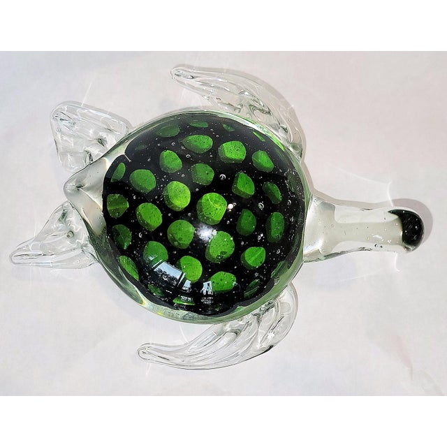 Coastal 1970s Murano Blown Glass Turtle Paper Weight by Minchella For Sale - Image 3 of 6