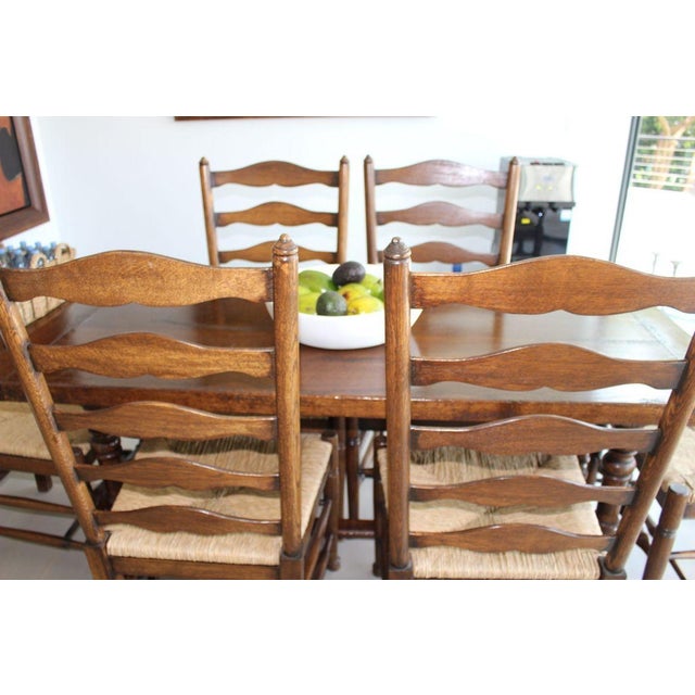 Vintage Ladderback Rush Seat Side Chairs Set of 6 For Sale - Image 13 of 17