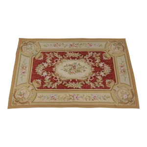 French Aubusson Approx. 4x6 Area Throw Rug