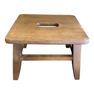 1970s Vintage Wooden Scandinavian Style Stool For Sale