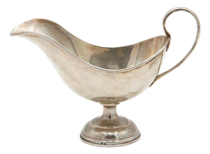 Silver Gravy Boat with Surrounding Trim