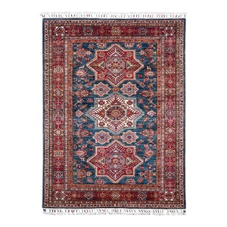 Vintage Caucasian Kazak Wool Rug – 150x203 Cm For Sale