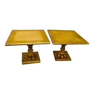 1960s Hollywood Regency Style Gold Gilded Tables - a Pair For Sale