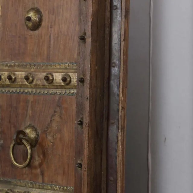 Antique Indian Teak Wood & Brass Door Chairish