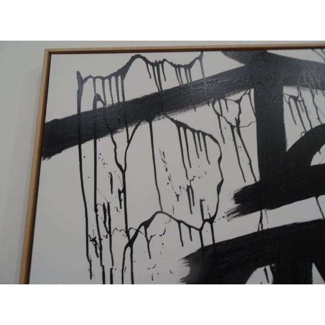 Wood Large Abstract Painting by Guy Marchand, Framed For Sale - Image 7 of 7