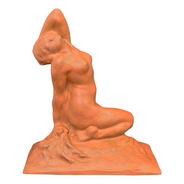 Amedeo Gennarelli, Art Deco Nude of Young Woman, 20th Century, Terracotta For Sale