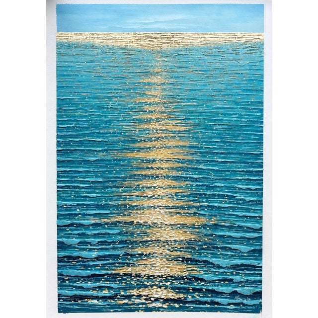 Original oil on canvas, unstretched, by artist Samuel H. Samuel has masterfully captures the shimmering effect on the...