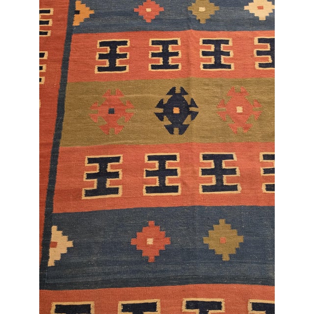 Late 20th Century Persian Kilim Flatweave Rug in Terracotta Red, For Sale - Image 4 of 11