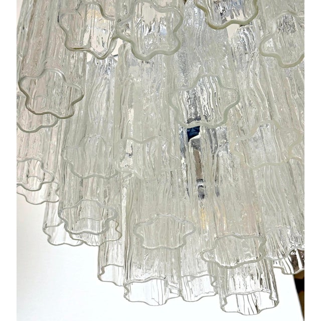 Restored Mid Century Modern Venini Tronchi Glass Pendant Light For Sale In New York - Image 6 of 9