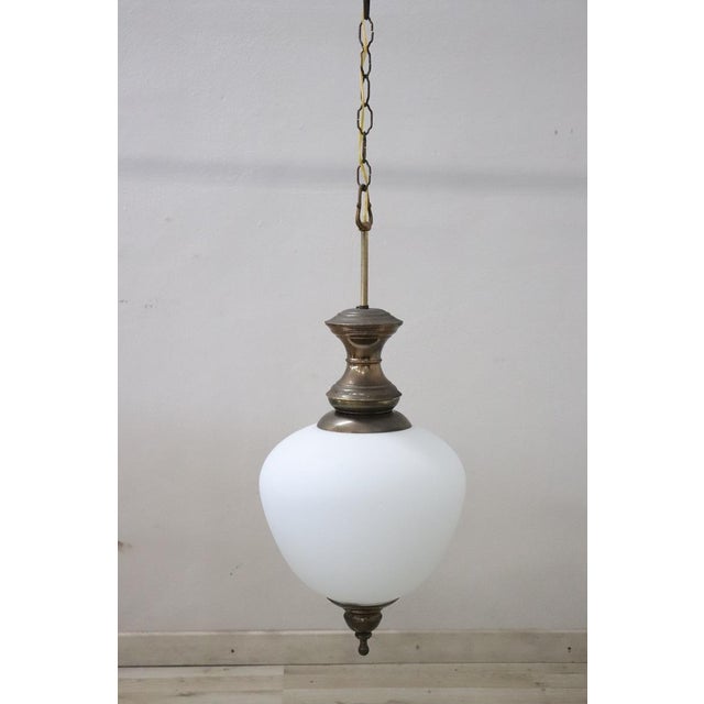 Pendant Lamp in Brass and Glass, 1960s For Sale - Image 4 of 10
