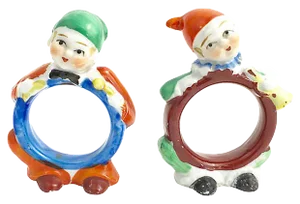 Vintage Japanese Towel Ring Holders - a Pair