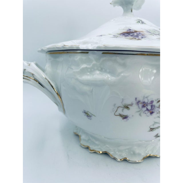 White Vintage Art Nouveau Porcelain Vase, 1965 For Sale - Image 8 of 15