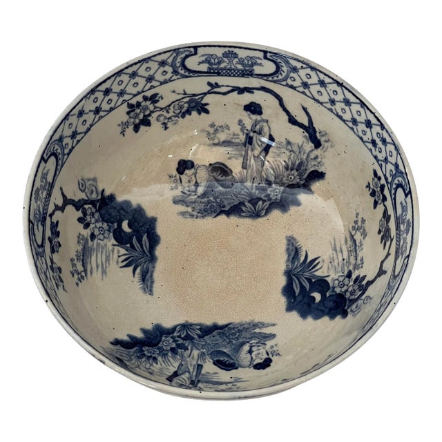 Antique Tokio Adams Turnstall England Chinoiserie Bowl For Sale