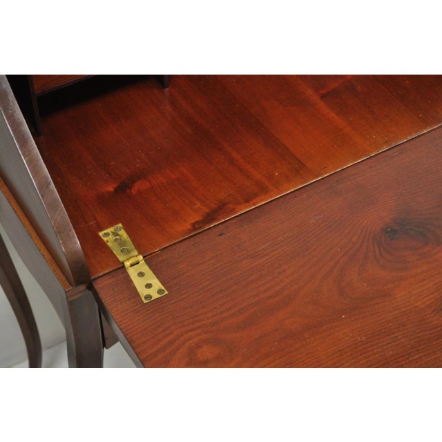 Antique French Louis XV Style Marquetry Inlaid Drop Front Ladies Writing Desk For Sale - Image 12 of 18