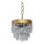 Vintage Brass Crystal Waterfall Chandelier With Cascading Faceted Drops For Sale