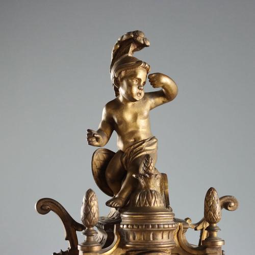 Antique Mantelpiece Clock in Bronze, France, 19th Century For Sale - Image 3 of 13