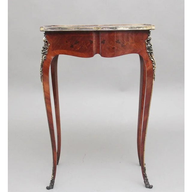 Wood 19th Century French Freestanding Kingwood and Marquetry Side Table, 1880s For Sale - Image 7 of 13