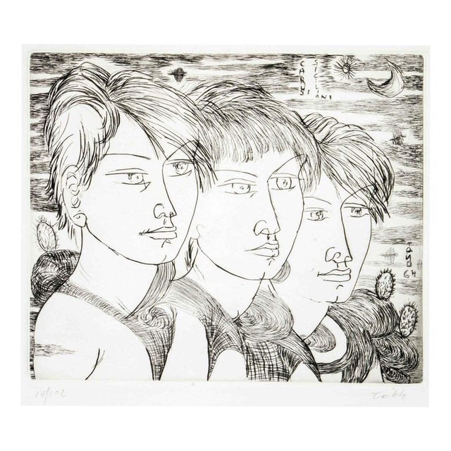 Tono Zancanaro, I Carusi, Lithograph, 1964 For Sale