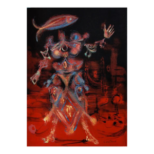 Lucien Coutaud Signed Lithograph Figure De L’aire Rouge 1972