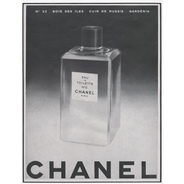 Chanel 1954 Mid-Century Vintage French Advertisement Print- Chanel No. 5, Matted For Sale - Image 4 of 5