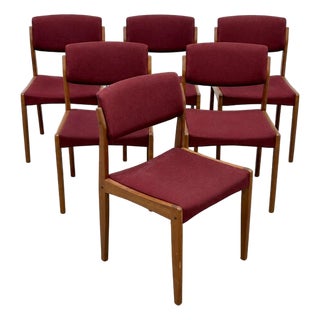 Set of 6 Danish Mid Century Modern Dining Chairs | Teak Chairs by h.w. Klein for Bramin, Made in Denmark, C. 1960’s For Sale