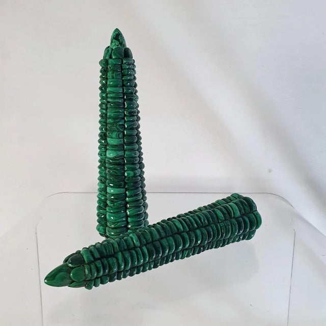 Malachite Corn on the Cobs, 1980s, Set of 2 For Sale - Image 4 of 6