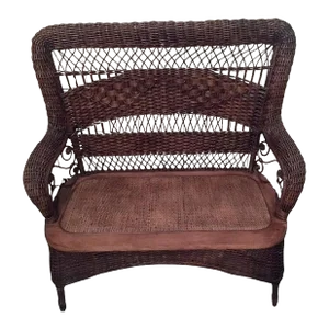 Early 1900s Natural Wicker Heywood Wakefield Settee