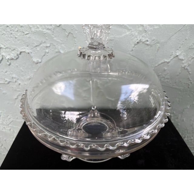 Late 19th Century Antique j.h. Hobbs Figural Pressed Glass Covered Compote Candy Dish For Sale - Image 5 of 12
