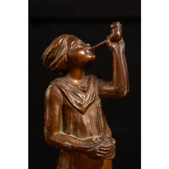 1930s 1930s Frankart Art Deco Figural Amber Glass Lamp For Sale - Image 5 of 9