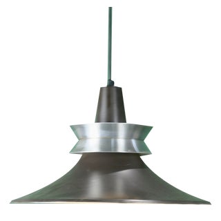 Danish Lamp in Brown and Silver Metal, 1970s For Sale