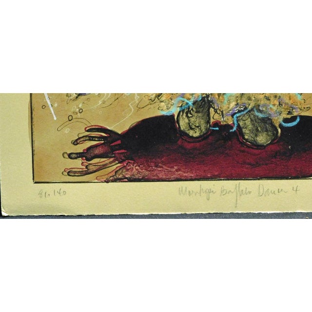 Impressionist Larry Fodor "Moenkopi Buffalo Dancers 4" Original Color Lithograph H.Signed For Sale - Image 3 of 6