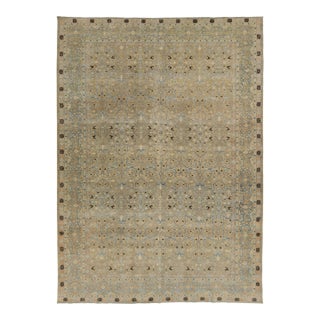 Antique Persian Tabriz Designed Wool Rug Floral in Muted Tones For Sale