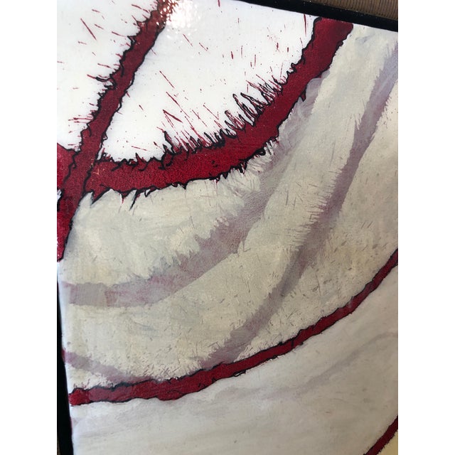 Jonathan Feldschuh, Large Abstract Mixed Media Lacquer Painting Stealthy Glow Scientific Abstraction, 1999 For Sale - Image 9 of 10