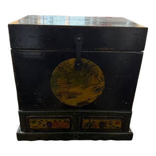 Antique Gansu Table Top Chest 1850-1870 “The Red Cabinet” For Sale