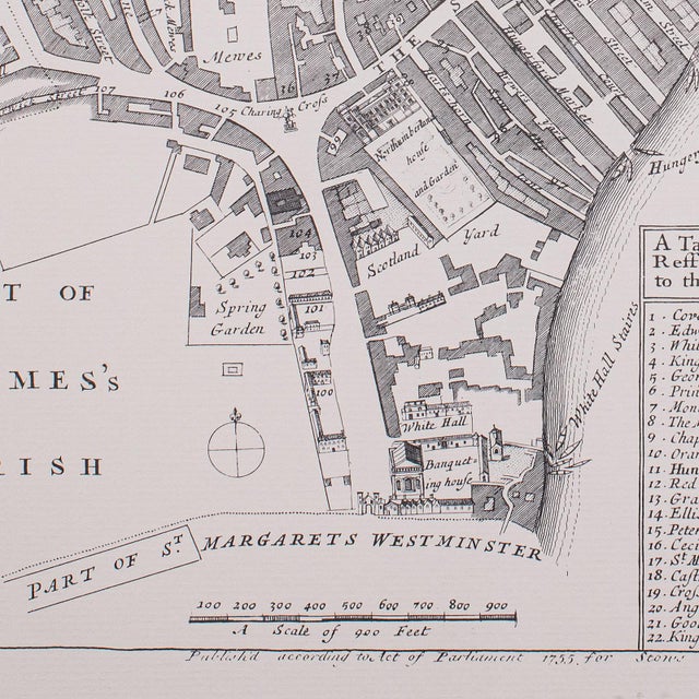 Vintage 18th Century Street Map, London, St Martins in the Field, Cartography For Sale - Image 9 of 11