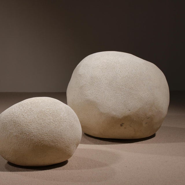 Mid-Century Modern Moon Rock Dora Lamps by André Cazenave for Atelier A Paris, France, 1969, Set of 2 For Sale - Image 3 of 15