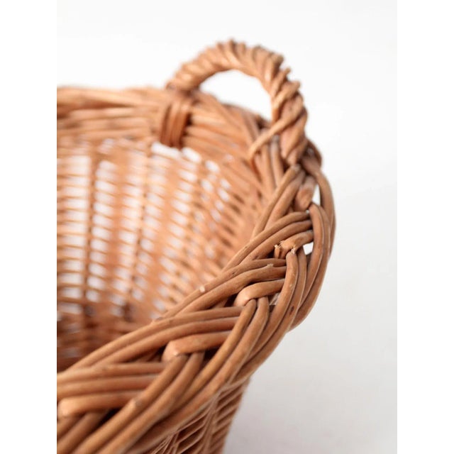 Vintage Woven Harvest Basket For Sale - Image 10 of 10