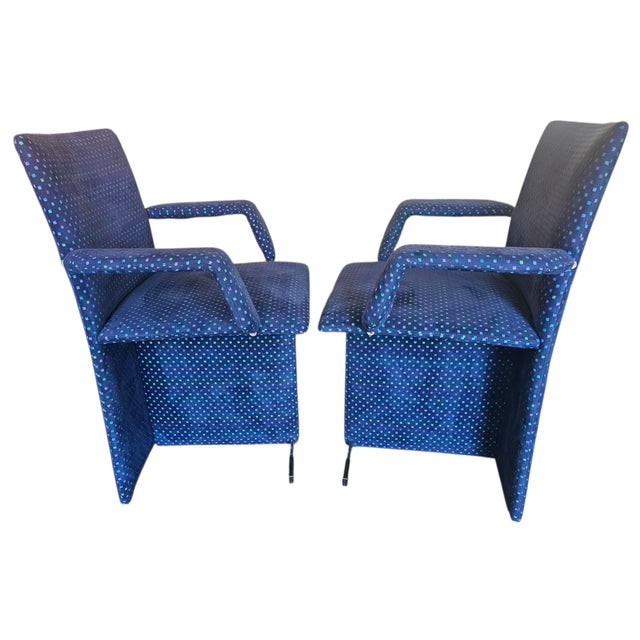 Giorgio Saporiti 1980s Designer Pair of Chairs by Giorgio Saporiti For Sale - Image 4 of 11