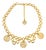 Louis Feraud Paris Gilt Metal Choker Necklace with Brand Logo Charms For Sale