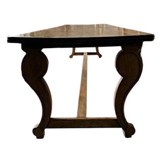 Antique French Monastery Dining Table in Nutwood, 19th Century For Sale