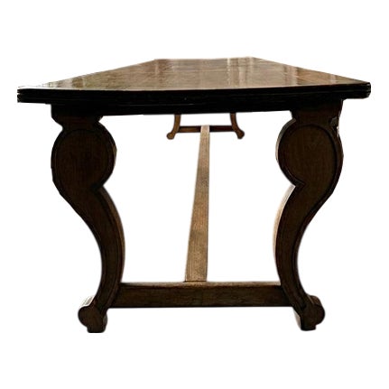 Antique French Monastery Dining Table in Nutwood, 19th Century For Sale