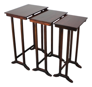 Art Deco Nesting Tables in Mahogany Veneer, Former Czechoslovakia, 1930s, Set of 3