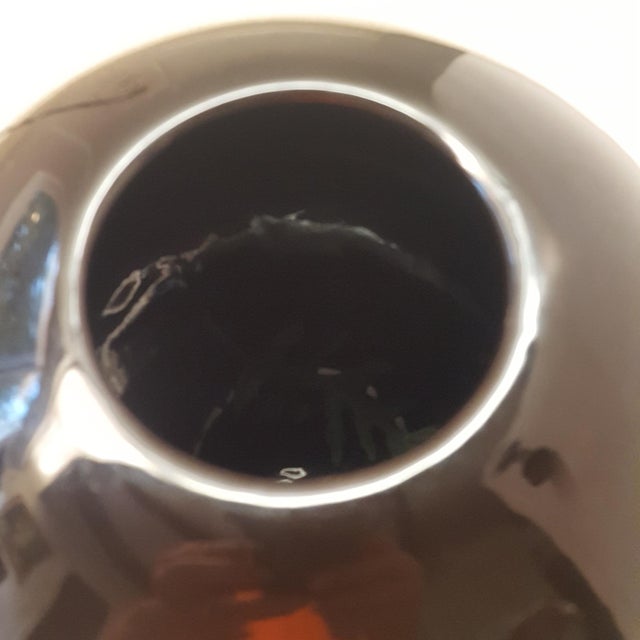 1980s Haeger Modernist Black Ceramic Sphere and Tall Vase - a Pair For Sale - Image 10 of 12